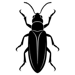 Powder post beetle silhouette vector illustration