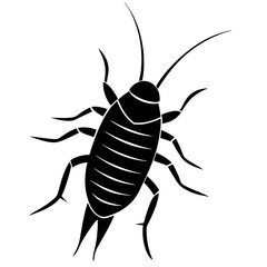Silverfish silhouette vector illustration