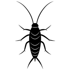 Silverfish silhouette vector illustration