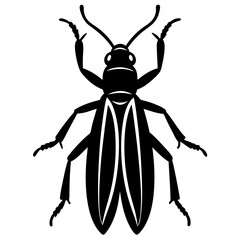 Soldier beetle silhouette vector illustration