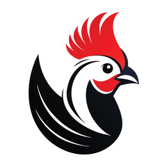 red crested bird logo type vector silhouette illustration