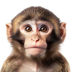 Naklejka premium Close-up of a curious young monkey with expressive eyes