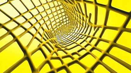 Interwoven grids creating a deep 3D cube illusion in yellow, futuristic and striking Illustration --chaos 10 --ar 16:9 --style raw --stylize 0 --v 6.1 Job ID: 6179931c-5045-40f3-863d-d40eb3f513ed
