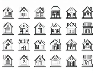 Fototapeta premium home line icons 256 x 256 