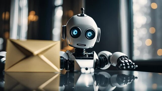 Robot with a letter.