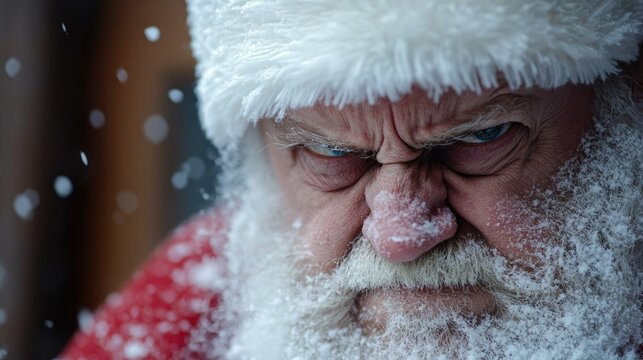 Santa Claus Grumbles at Camera