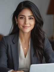 Professional Woman Working on Laptop