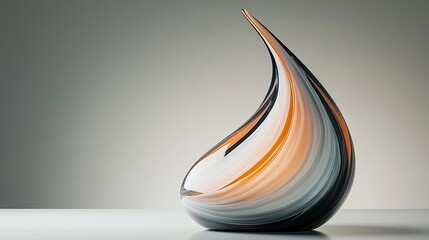 Fototapeta premium **A stylized abstract drop-like form resembling melted glass