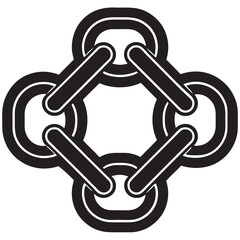Connection concept Chain solid icon Vector illustration 