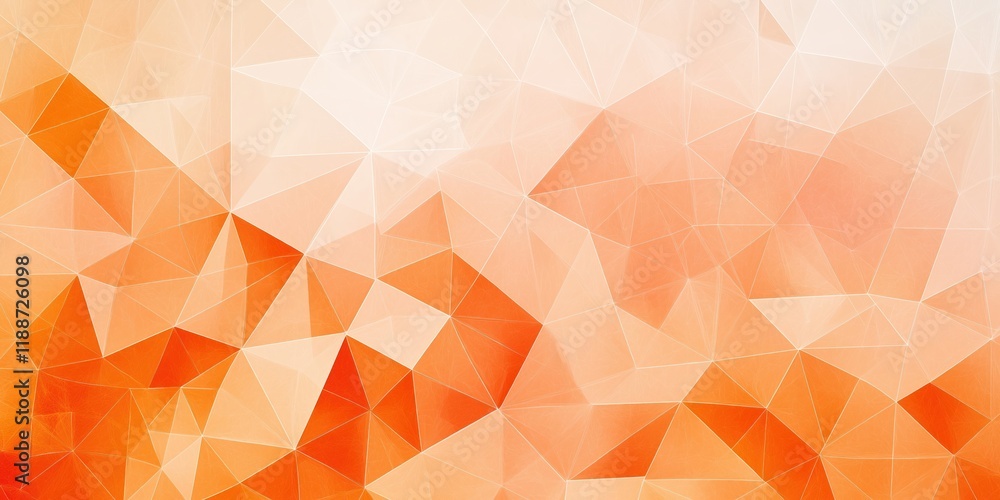Aufkleber orange triangle mosaic background creates symmetrical pattern. geometric design with low poly style.