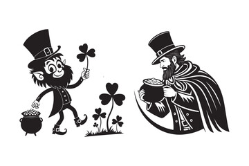 St. Patrick's day silhouette  Bundle vector illustration, St. Patrick's day silhouette 