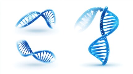 Blue DNA Helix Designs with Soft Gradients and Light Effects