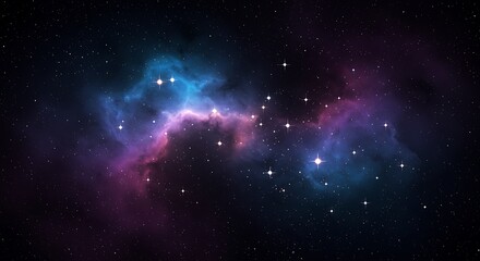 Naklejka premium Cosmic Nebula Starry Night Sky Galaxy Background Space Exploration