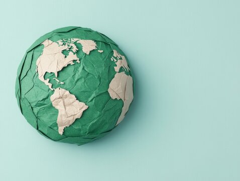 Vibrant Green Globe Featuring Detailed Map Illustrations Symbolizing Global Connectivity and World Exploration in Education
