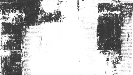 white and black newspaper paper grunge vintage old aged texture. Vintage grunge newspaper collage background. 