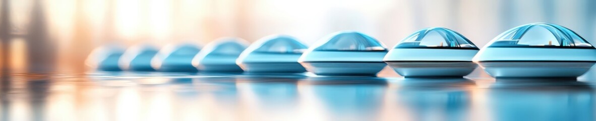 Fototapeta premium Close-up of futuristic renewable-powered water transport systems