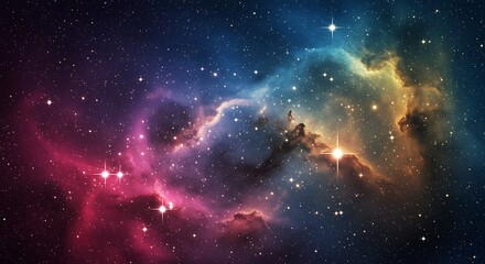 Cosmic Nebula Starry Night Sky Galaxy Background Space Exploration