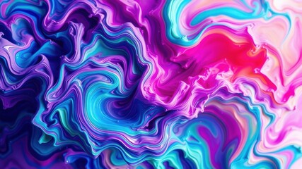 Obraz premium Abstract Swirling Vibrant Hues A Psychedelic Color Fusion