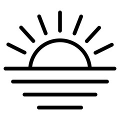 afternoon, sunset vector icon