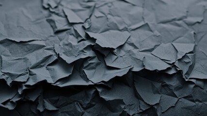 Fototapeta premium Abstract Texture of Deep Gray Crumpled Paper Background