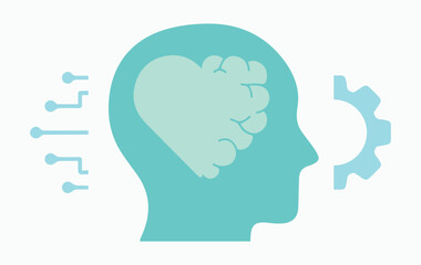 Mental health, human, person, love. Brain, heart, mental, emotional, world day. Medicine, connection, treatment, doctor, therapy, head. Set, social media, web, concept