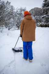 Man shoveling snow