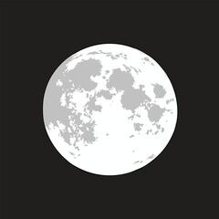 full moon isolated vector illustration