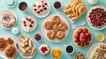 Delightful Pastry Assortment Sweet Treats Coffee Break