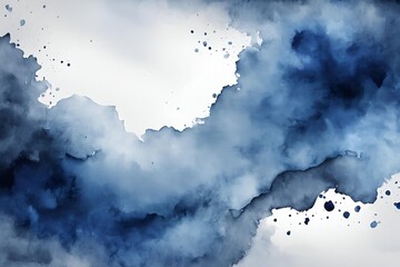 Beautiful dark blue background with copy space for design or text  Watercolor drawing