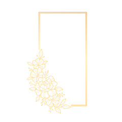 Minimalist Beautiful Gold Floral Frame for Modern Design