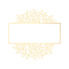 Minimalist Beautiful Gold Floral Frame for Modern Design