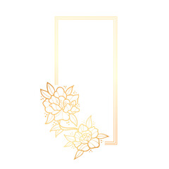 Minimalist Beautiful Gold Floral Frame for Modern Design
