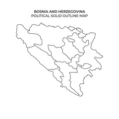 Map of Bosnia and Herzegovina with regional divisions