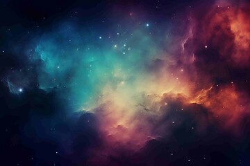  stunning galactic scene with a colorful starfield and a glowing nebula, highlighting the breathtaking wonders of the infinite universe and deep space