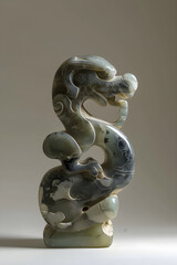 Exquisite Jade Dragon Carving - An Artistic Interpretation of Chinese Culture