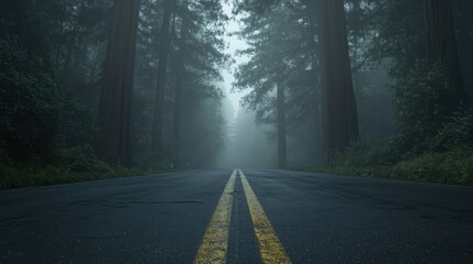 Fototapeta premium Picturesque Drive Through Redwood National Forest