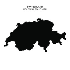 Solid silhouette of Switzerland representing its political borders