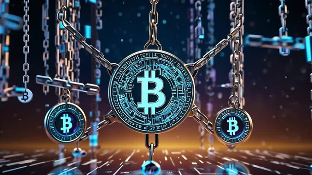 Bitcoin network security digital blockchain cryptocurrency