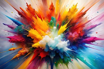 Bright Colorful Canvas Art: Abstract Painting, Sharp Colors, Deep Mood,  High-Resolution Image