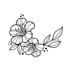 Minimalist Hand Drawn Floral Bouquet Illustration