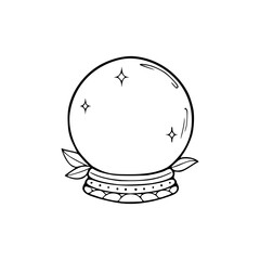 a line art drawing of a crystal ball illustration