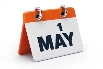 This is a beautifully designed 3D rendered blue desk calendar that displays the date May 1st, making it an ideal tool for visualizing your planning, organizing tasks, or upcoming events effectively