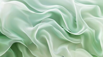 Abstract Green Silk Drape Wallpaper