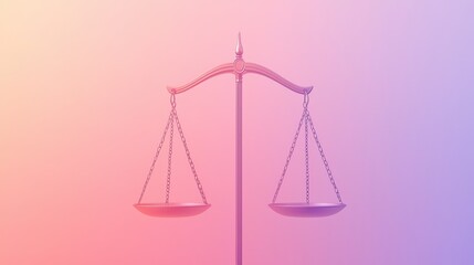 Stylized Scales of Justice with Soft Gradient Background for Legal and Ethical Concepts