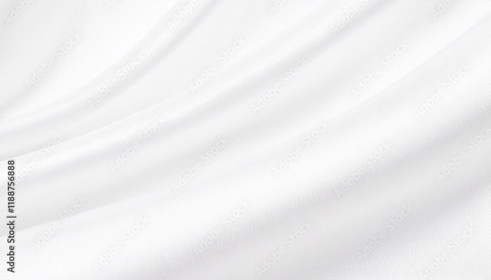 Poster smooth white textile background with elegant folds, minimalist texture for design, fabric pattern fo