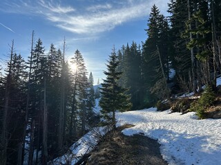 Early spring atmosphere and the last remnants of snow on the mountain road - Northern Velebit...