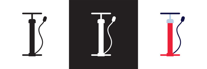 Bicycle pump set icon design. isolated on white and black background. vector illustration. EPS 10