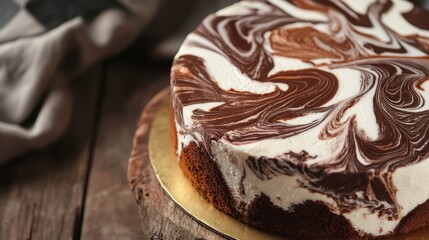 Stunning Swirls of Chocolate and Whipped Cream: A Deliciously Decorated Cake