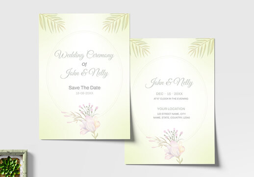 Indian Wedding Card or Invitation Card Template