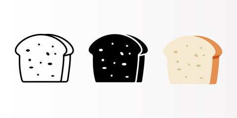 Bread icon set. bread loaf sign. for mobile concept and web design. vector illustration on white background